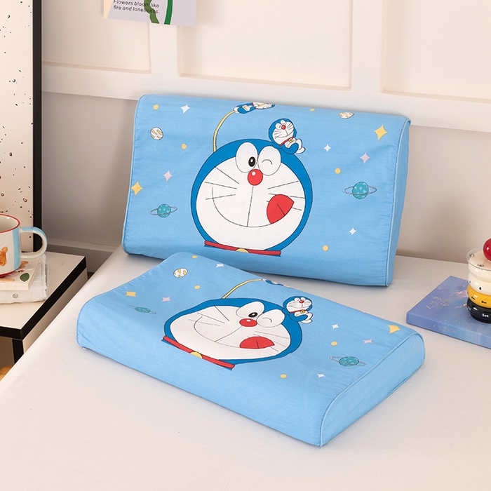 91家纺网 家纺一手货源 找家纺 七夜居 2026新款开学季儿童纯棉记忆棉枕芯全棉可拆洗学生宿舍枕头幼儿园宝宝枕 枕头枕芯 哆啦A梦