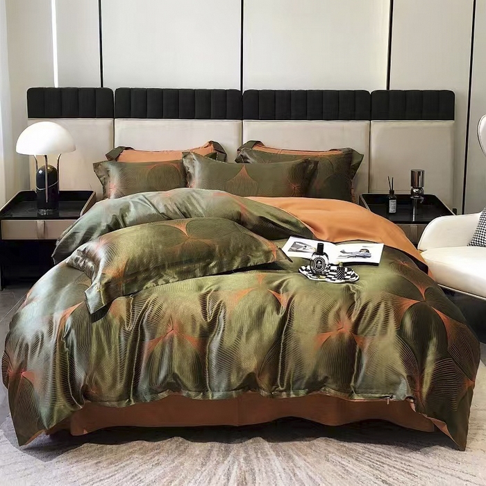 91家纺网 家纺一手货源 找家纺 七夜居 2025新款直播爆款欧式轻奢贡缎提花磨毛四件套 阿尔发