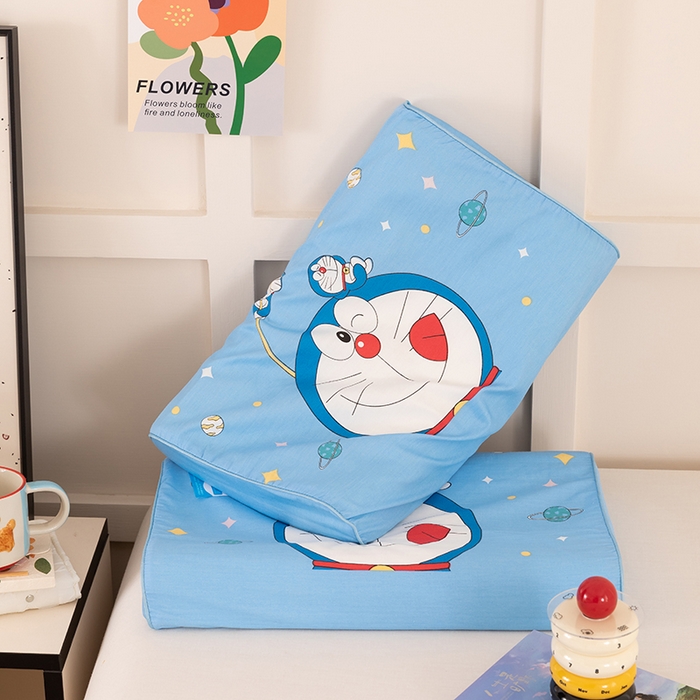 91家纺网 家纺一手货源 找家纺 七夜居 2026新款开学季儿童纯棉记忆棉枕芯全棉可拆洗学生宿舍枕头幼儿园宝宝枕 枕头枕芯 哆啦A梦