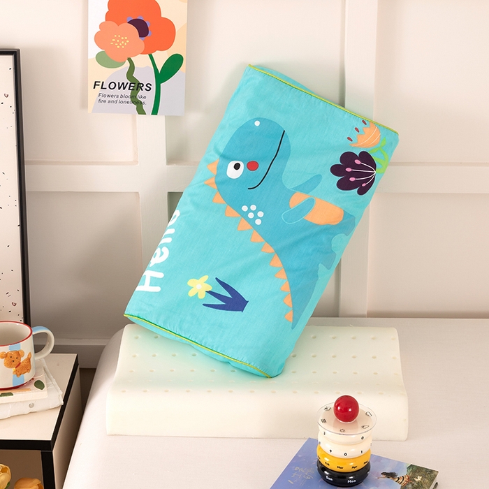 91家纺网 家纺一手货源 找家纺 七夜居 2026新款开学季儿童纯棉记忆棉枕芯全棉可拆洗学生宿舍枕头幼儿园宝宝枕 枕头枕芯 小恐龙