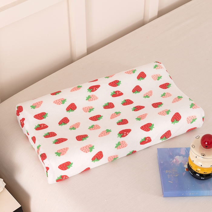 91家纺网 家纺一手货源 找家纺 七夜居 2026新款开学季儿童纯棉记忆棉枕芯全棉可拆洗学生宿舍枕头幼儿园宝宝枕 枕头枕芯 草莓多多