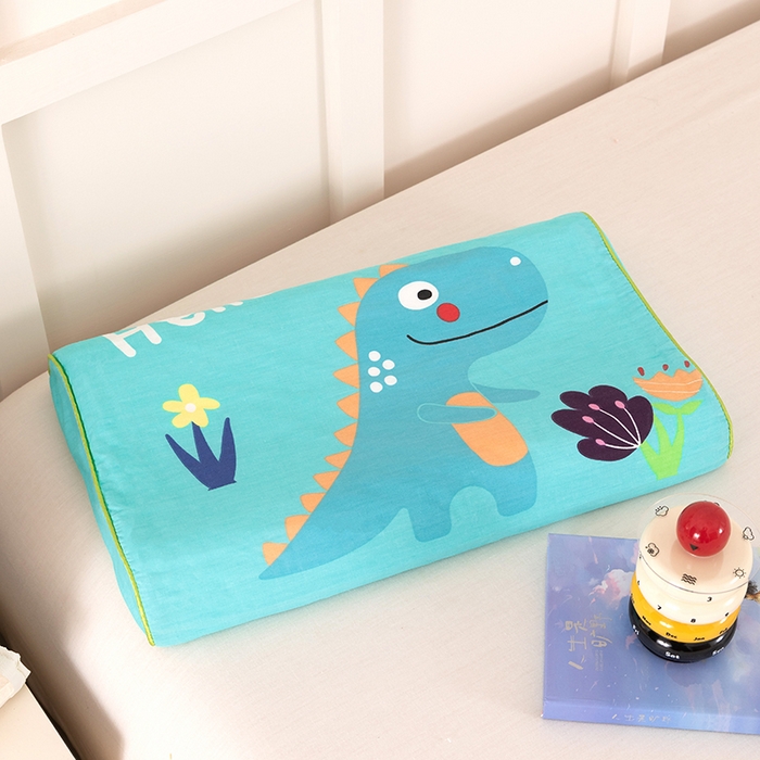 91家纺网 家纺一手货源 找家纺 七夜居 2026新款开学季儿童纯棉记忆棉枕芯全棉可拆洗学生宿舍枕头幼儿园宝宝枕 枕头枕芯 小恐龙