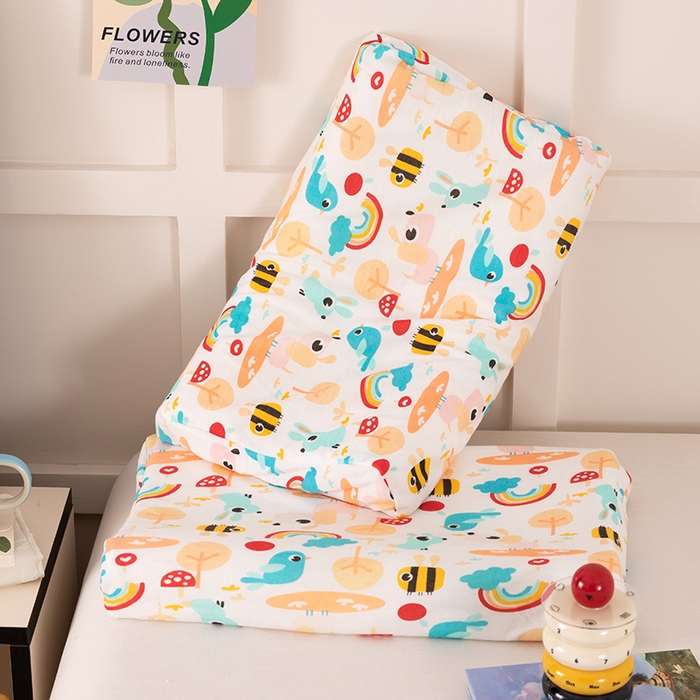 91家纺网 家纺一手货源 找家纺 七夜居 2026新款开学季儿童纯棉记忆棉枕芯全棉可拆洗学生宿舍枕头幼儿园宝宝枕 枕头枕芯 童趣世界