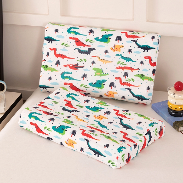 91家纺网 家纺一手货源 找家纺 七夜居 2026新款开学季儿童纯棉记忆棉枕芯全棉可拆洗学生宿舍枕头幼儿园宝宝枕 枕头枕芯 原始恐龙