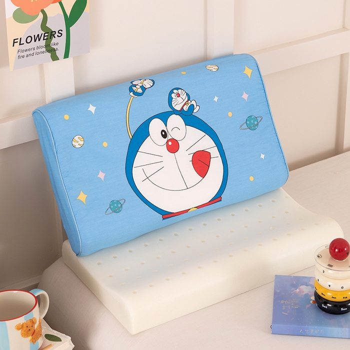 91家纺网 家纺一手货源 找家纺 七夜居 2026新款开学季儿童纯棉记忆棉枕芯全棉可拆洗学生宿舍枕头幼儿园宝宝枕 枕头枕芯 哆啦A梦