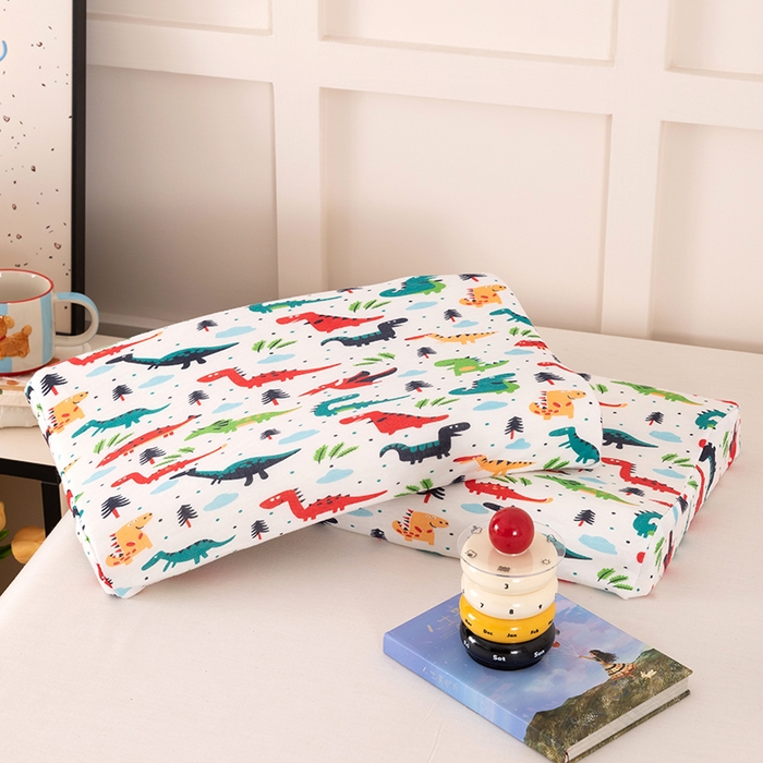 91家纺网 家纺一手货源 找家纺 七夜居 2026新款开学季儿童纯棉记忆棉枕芯全棉可拆洗学生宿舍枕头幼儿园宝宝枕 枕头枕芯 原始恐龙