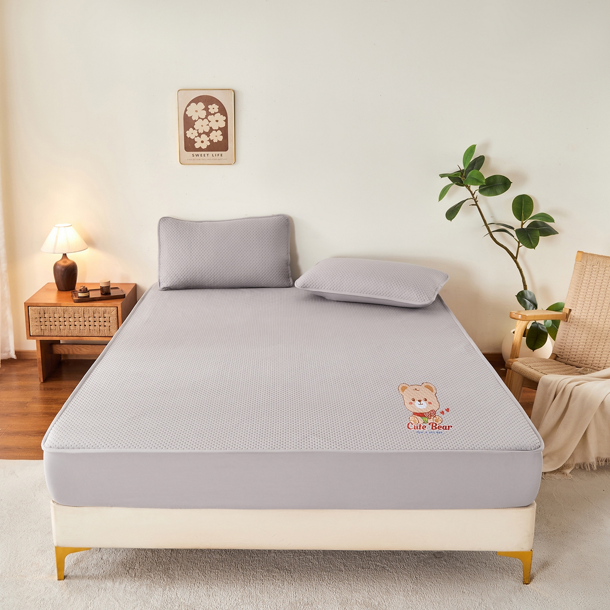 91家纺网 家纺一手货源 找家纺 （总）永旺家纺 2025新款防水床笠-小熊系列