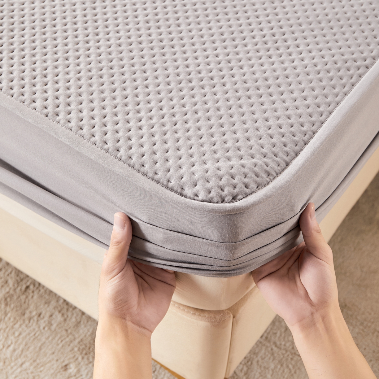 91家纺网 家纺一手货源 找家纺 （总）永旺家纺 2025新款防水床笠-小熊系列