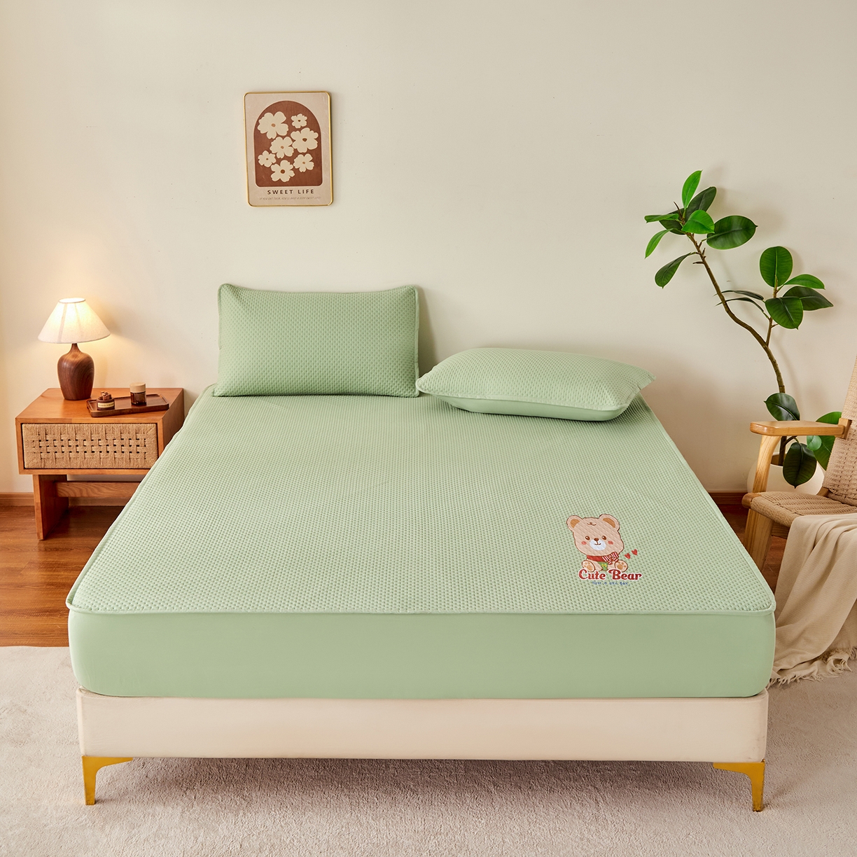 91家纺网 家纺一手货源 找家纺 （总）永旺家纺 2025新款防水床笠-小熊系列