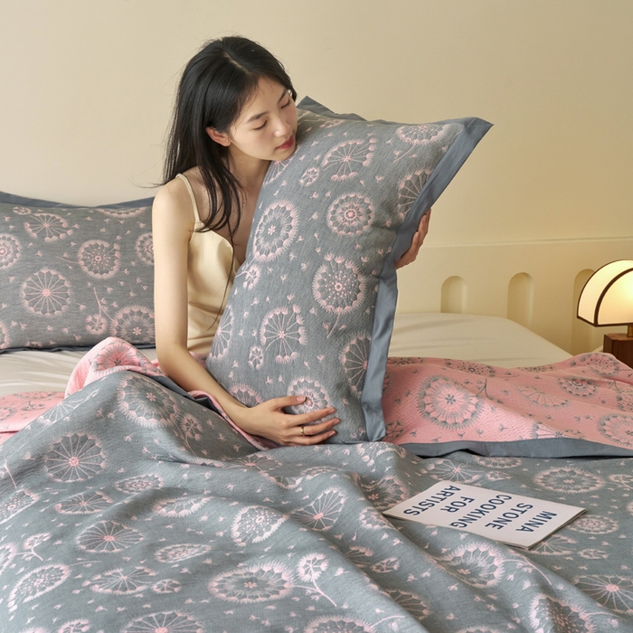 91家纺网 家纺一手货源 找家纺 （总）棠薇家纺 2025新款三层纱布枕套单条装一对装枕头套加大加厚48*74cm枕芯套