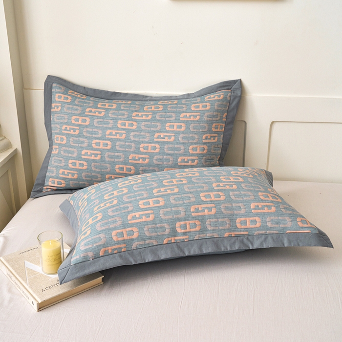 91家纺网 家纺一手货源 找家纺 棠薇家纺 2025新款三层纱布枕套单条装一对装枕头套加大加厚48*74cm枕芯套 爱情扣兰