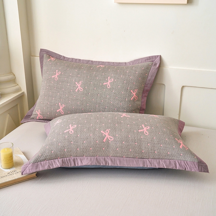 91家纺网 家纺一手货源 找家纺 棠薇家纺 2025新款三层纱布枕套单条装一对装枕头套加大加厚48*74cm枕芯套 粉相思