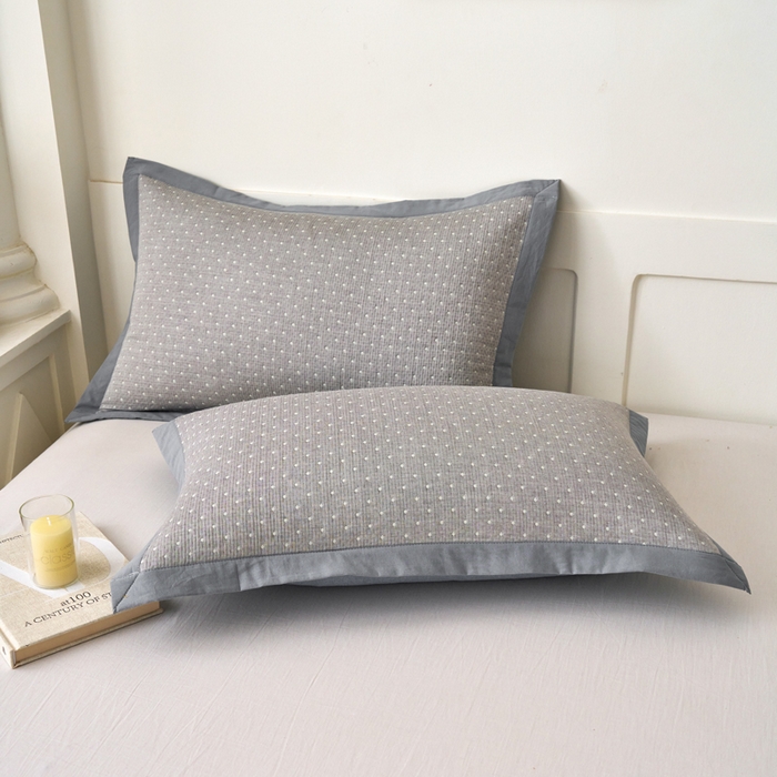 91家纺网 家纺一手货源 找家纺 棠薇家纺 2025新款三层纱布枕套单条装一对装枕头套加大加厚48*74cm枕芯套 波点