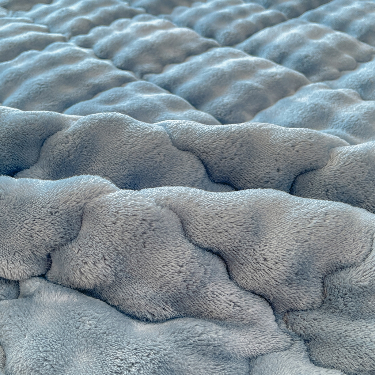 91家纺网 家纺一手货源 找家纺 奇丝雅 2025新款A类牛奶绒泡泡绒床褥床垫床盖兔毛绒家用学生宿舍上下铺寝室褥子软垫床护垫夹棉（大床） 柔和蓝