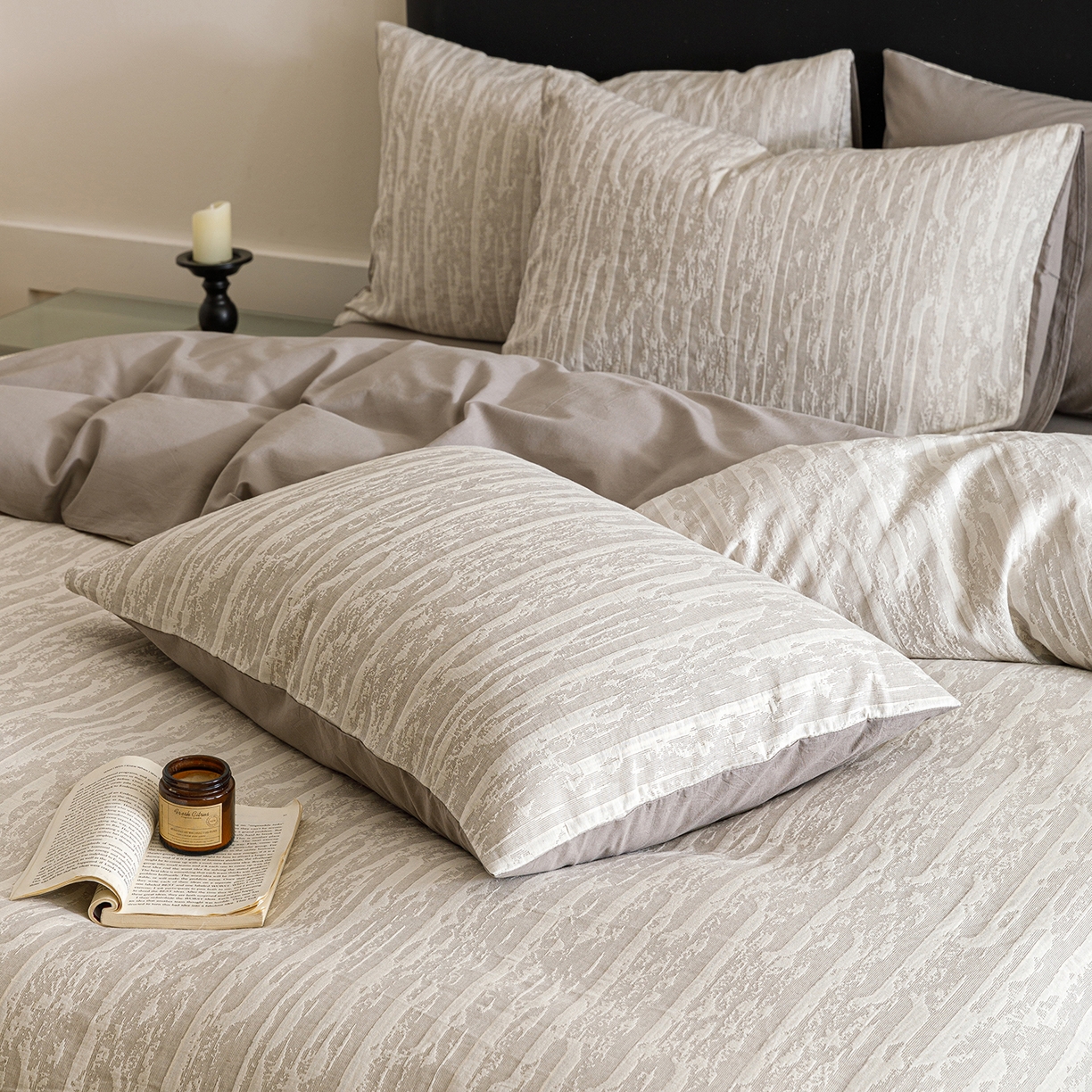 91家纺网 家纺一手货源 找家纺 春皖家纺 2026新款A类全棉双层纱AB版简约四件套 南坪