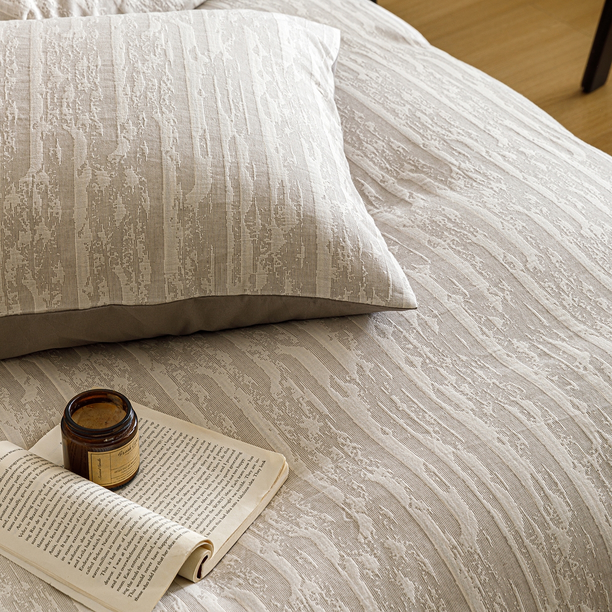 91家纺网 家纺一手货源 找家纺 春皖家纺 2026新款A类全棉双层纱AB版简约四件套 南坪