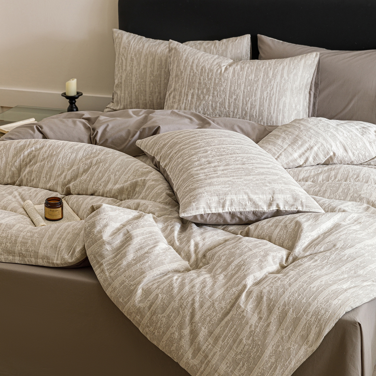 91家纺网 家纺一手货源 找家纺 春皖家纺 2026新款A类全棉双层纱AB版简约四件套 南坪