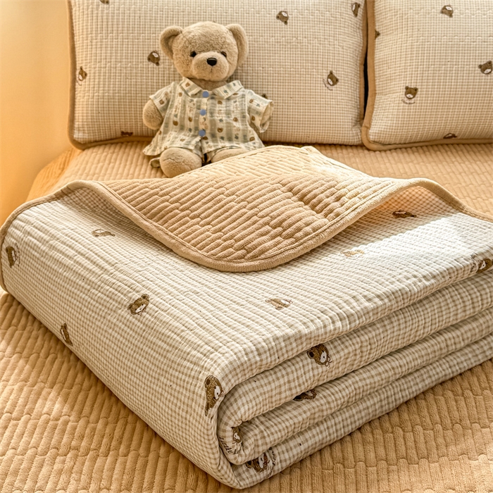 91家纺网 家纺一手货源 找家纺 （总）梦舒羽 2025新款A类云朵棉加牛奶绒双面夹棉床盖床垫保护套床垫保护罩三件套