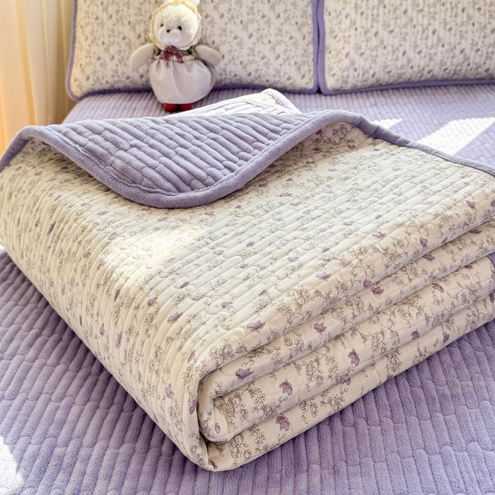 91家纺网 家纺一手货源 找家纺 （总）梦舒羽 2025新款A类云朵棉加牛奶绒双面夹棉床盖床垫保护套床垫保护罩三件套