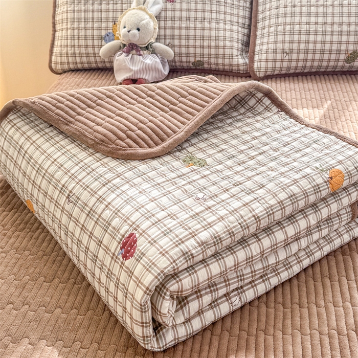 91家纺网 家纺一手货源 找家纺 （总）梦舒羽 2025新款A类云朵棉加牛奶绒双面夹棉床盖床垫保护套床垫保护罩三件套