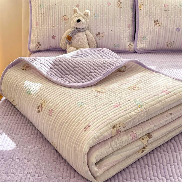 91家纺网 家纺一手货源 找家纺 （总）梦舒羽 2025新款A类云朵棉加牛奶绒双面夹棉床盖床垫保护套床垫保护罩三件套