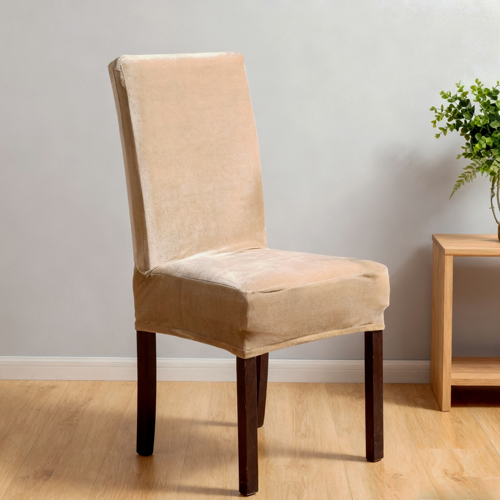 壹零特色家纺 2025新款银狐绒一体椅子套 卡其 均码