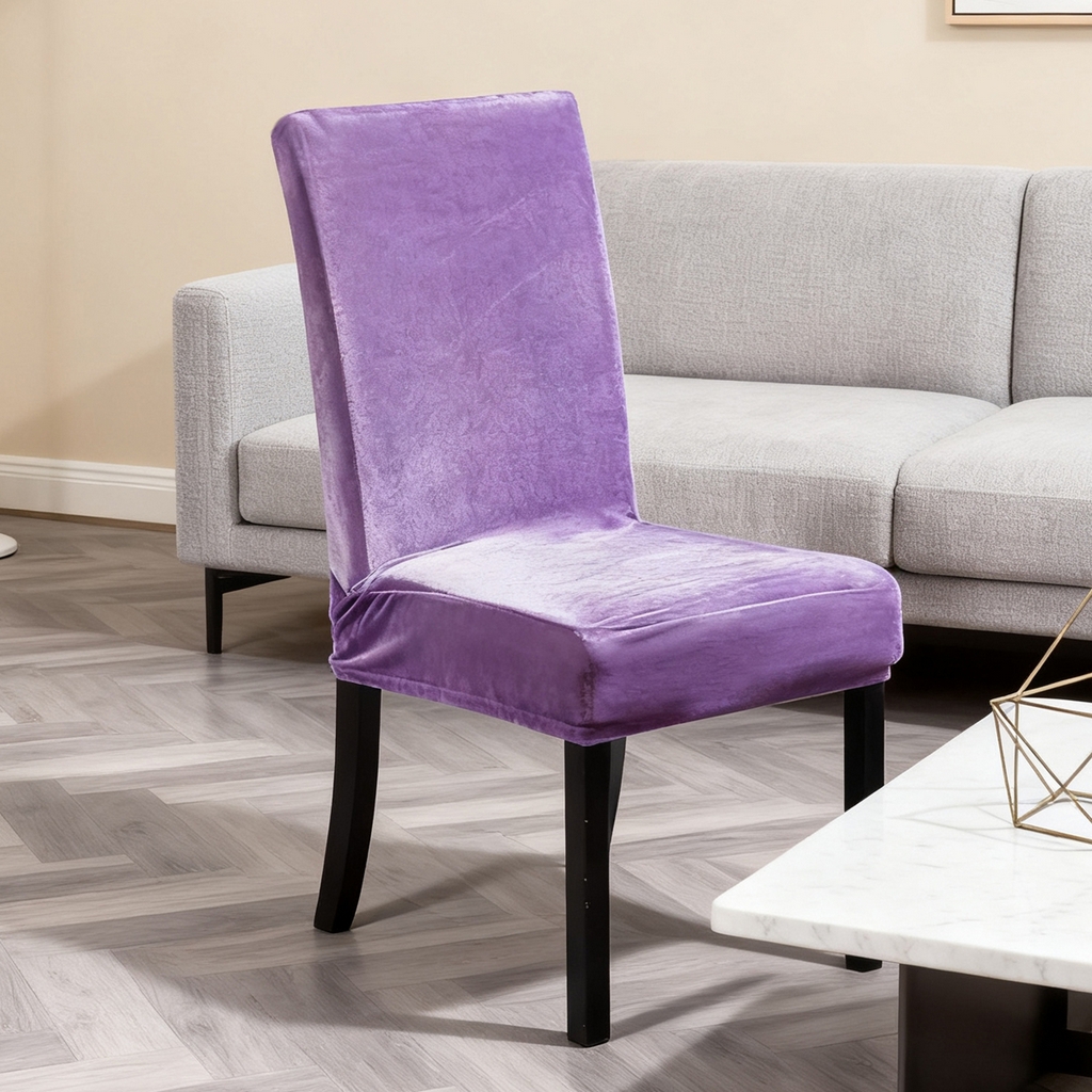 壹零特色家纺 2025新款银狐绒一体椅子套 紫色 均码