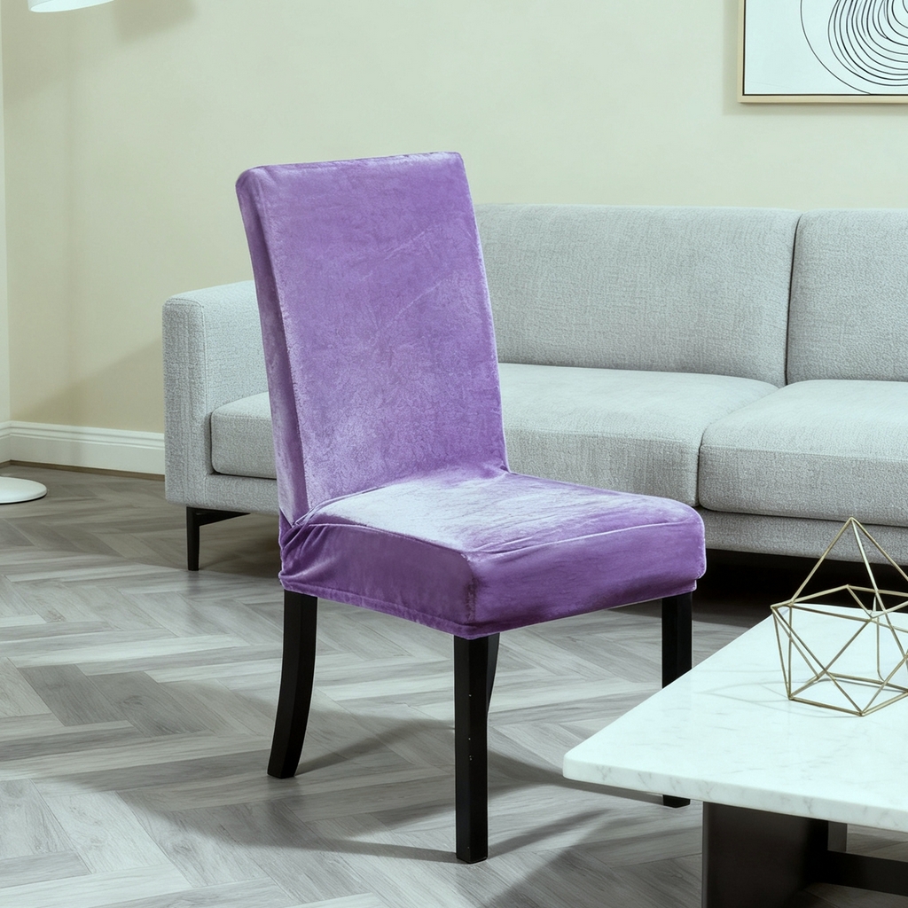 91家纺网 家纺一手货源 找家纺 壹零特色家纺 2025新款银狐绒一体椅子套 紫色 均码