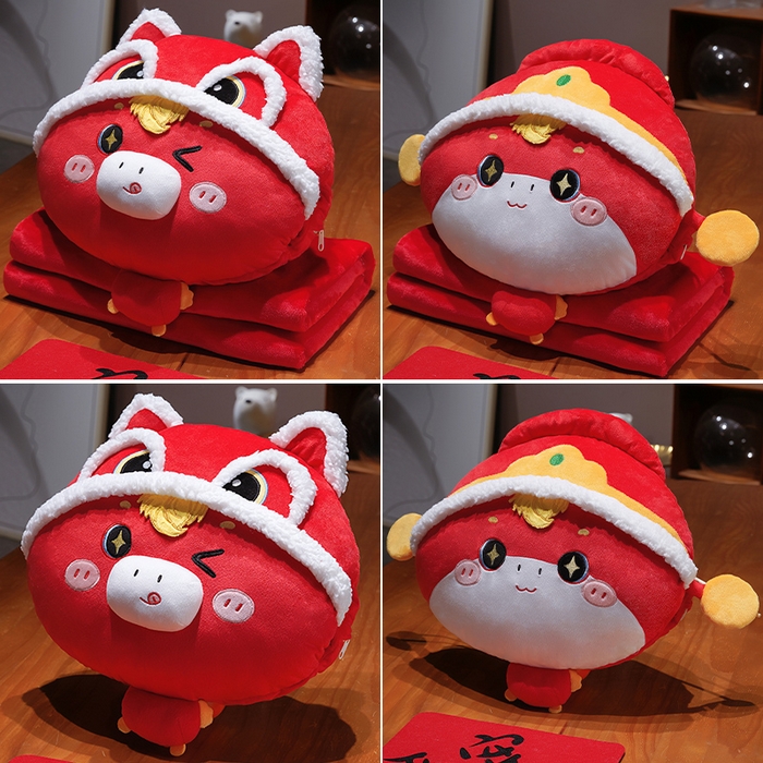 91家纺网 家纺一手货源 找家纺 仟亿莱 2025新款醒师小马驹三用抱枕毯 醒师福马-1