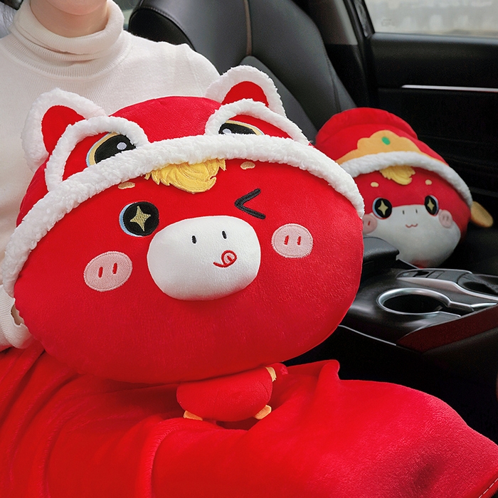 91家纺网 家纺一手货源 找家纺 仟亿莱 2025新款醒师小马驹三用抱枕毯 醒师福马-1