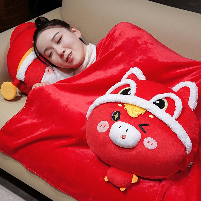 91家纺网 家纺一手货源 找家纺 仟亿莱 2025新款醒师小马驹三用抱枕毯 醒师福马-2