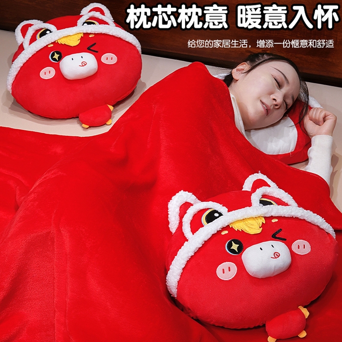 91家纺网 家纺一手货源 找家纺 仟亿莱 2025新款醒师小马驹三用抱枕毯 醒师福马-2