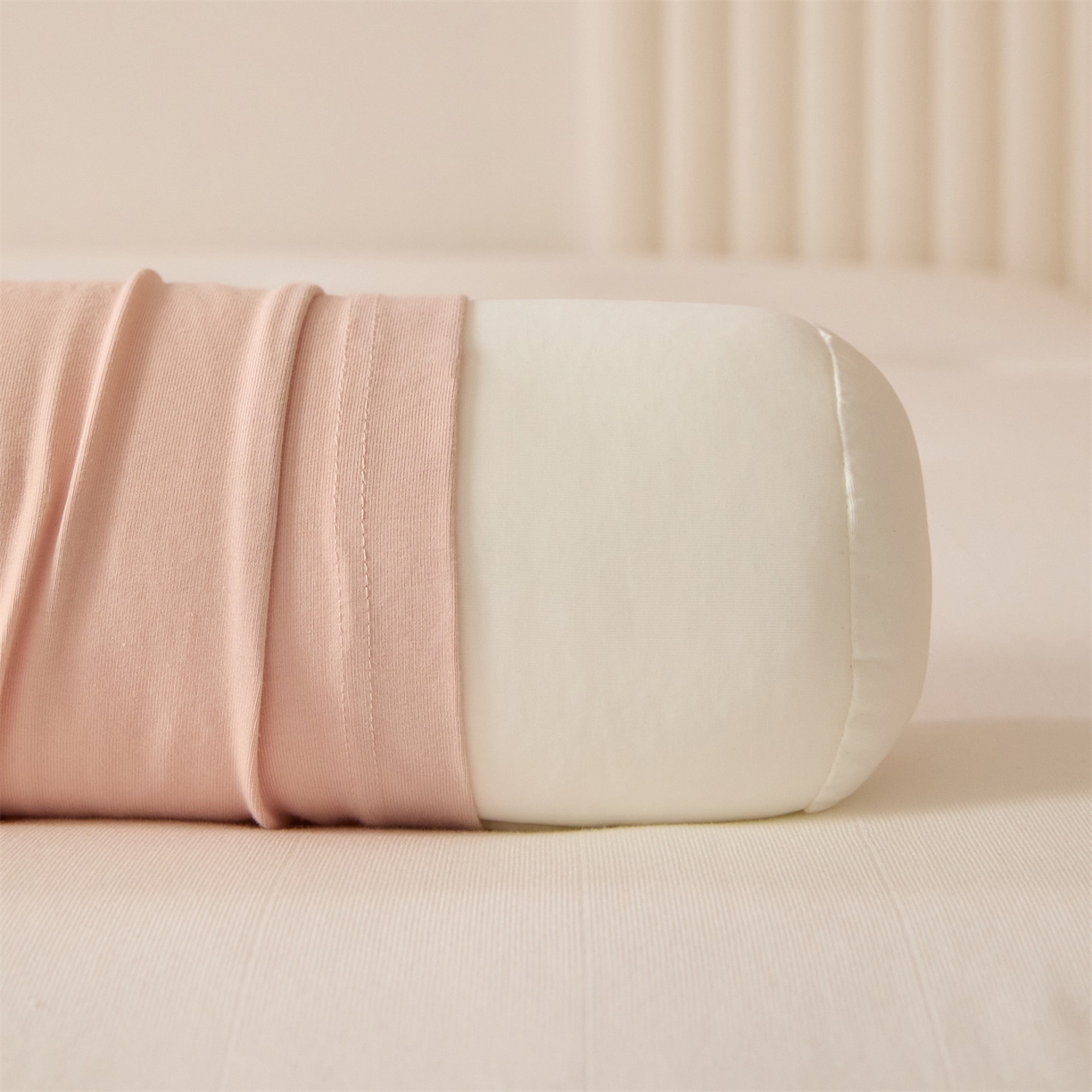 91家纺网 家纺一手货源 找家纺 （总）头等舱 2025全棉氨纶针织A类孕妇 护腰 侧睡 靠垫 安抚枕 抱抱 夹腿多功能枕(空镜图）配包装