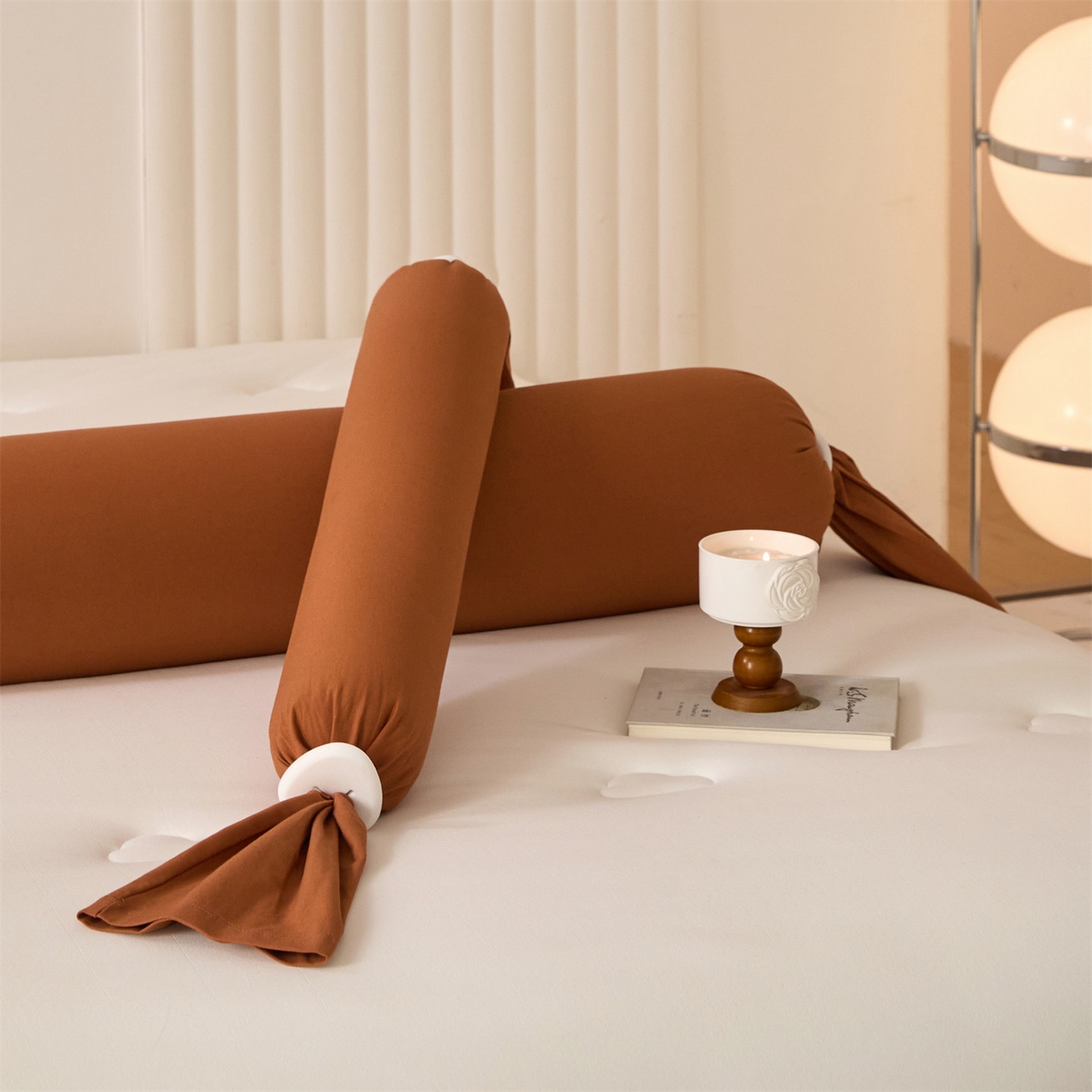 91家纺网 家纺一手货源 找家纺 头等舱 2025全棉氨纶针织A类孕妇 护腰 侧睡 靠垫 安抚枕 抱抱 夹腿多功能枕(空镜图）配包装 焦糖