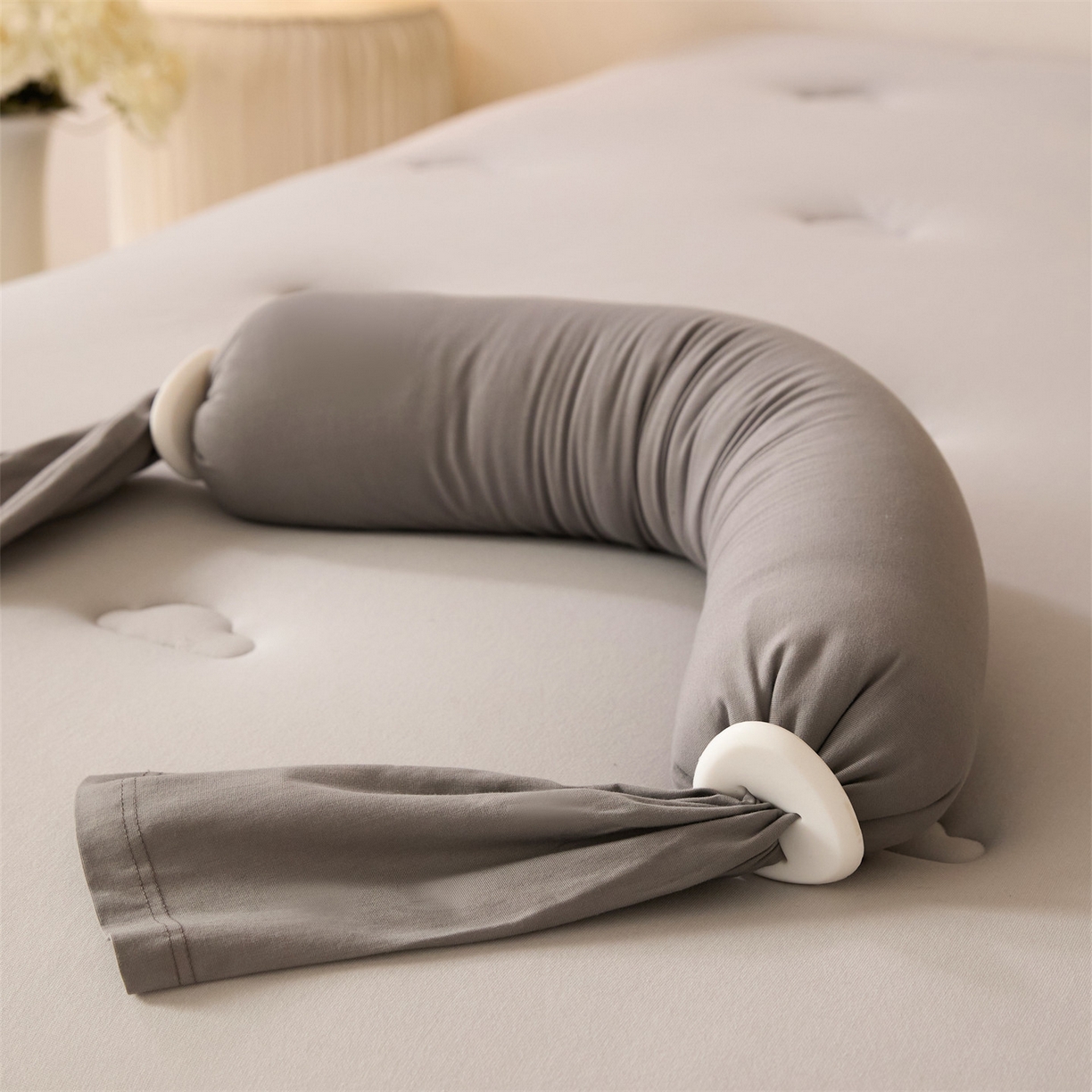 头等舱 2025全棉氨纶针织A类孕妇 护腰 侧睡 靠垫 安抚枕 抱抱 夹腿多功能枕(空镜图）配包装 浅山