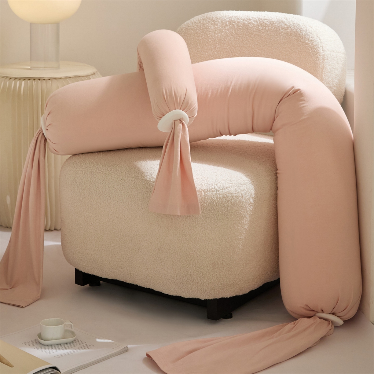 91家纺网 家纺一手货源 找家纺 头等舱 2025全棉氨纶针织A类孕妇 护腰 侧睡 靠垫 安抚枕 抱抱 夹腿多功能枕(空镜图）配包装 柔粉