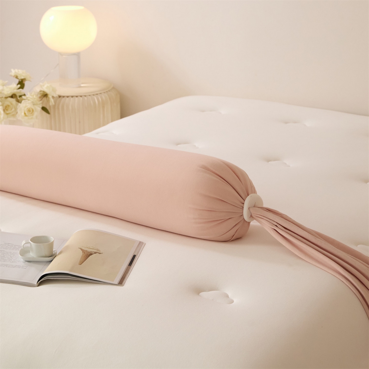 91家纺网 家纺一手货源 找家纺 头等舱 2025全棉氨纶针织A类孕妇 护腰 侧睡 靠垫 安抚枕 抱抱 夹腿多功能枕(空镜图）配包装 柔粉