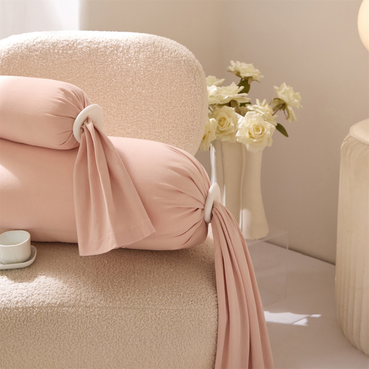 91家纺网 家纺一手货源 找家纺 头等舱 2025全棉氨纶针织A类孕妇 护腰 侧睡 靠垫 安抚枕 抱抱 夹腿多功能枕(空镜图）配包装 柔粉