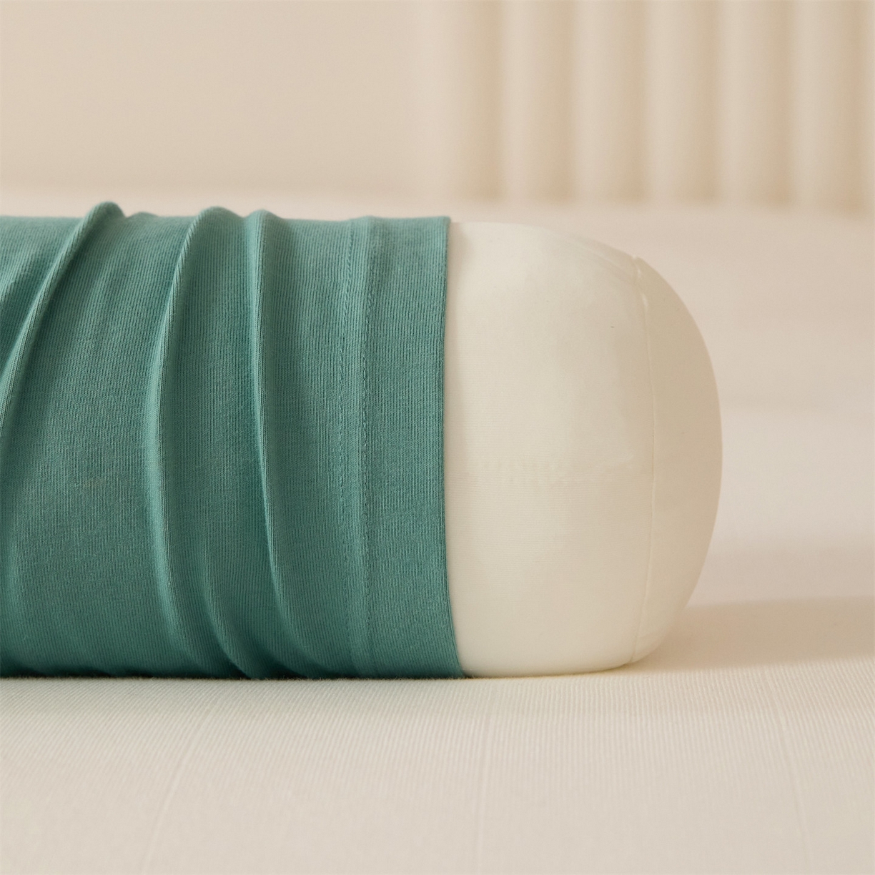 91家纺网 家纺一手货源 找家纺 头等舱 2025全棉氨纶针织A类孕妇 护腰 侧睡 靠垫 安抚枕 抱抱 夹腿多功能枕(空镜图）配包装 天青