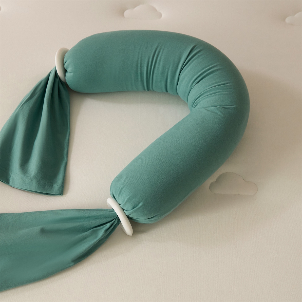 91家纺网 家纺一手货源 找家纺 头等舱 2025全棉氨纶针织A类孕妇 护腰 侧睡 靠垫 安抚枕 抱抱 夹腿多功能枕(空镜图）配包装 天青