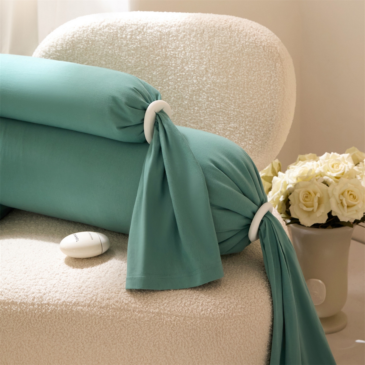 91家纺网 家纺一手货源 找家纺 头等舱 2025全棉氨纶针织A类孕妇 护腰 侧睡 靠垫 安抚枕 抱抱 夹腿多功能枕(空镜图）配包装 天青