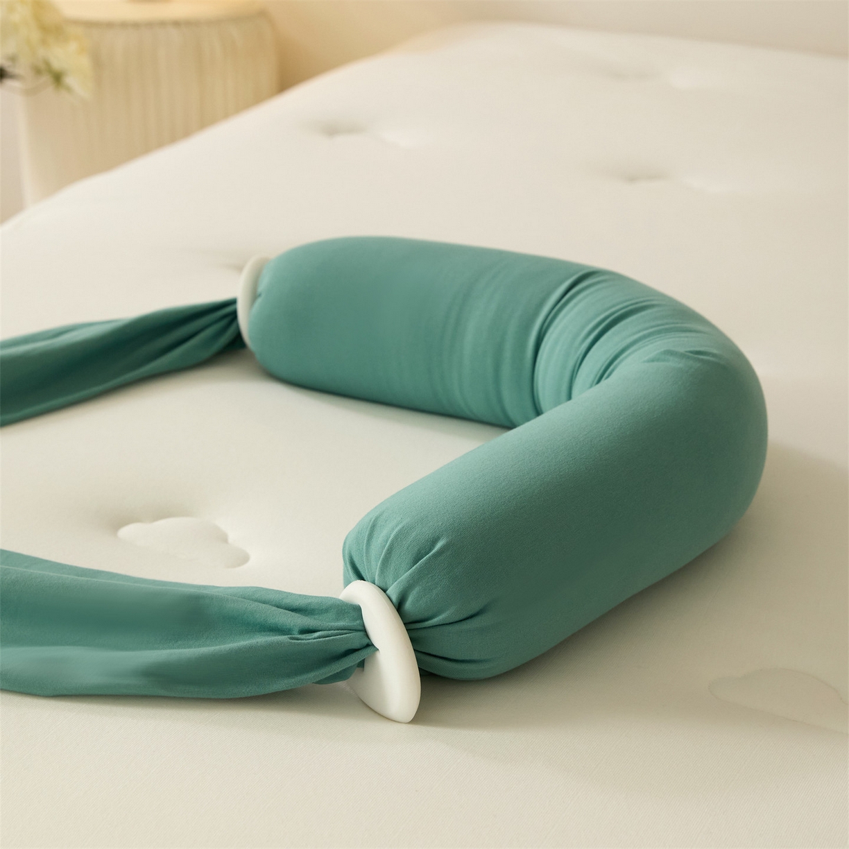 头等舱 2025全棉氨纶针织A类孕妇 护腰 侧睡 靠垫 安抚枕 抱抱 夹腿多功能枕(空镜图）配包装 天青