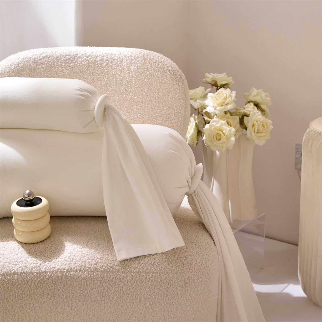 91家纺网 家纺一手货源 找家纺 头等舱 2025全棉氨纶针织A类孕妇 护腰 侧睡 靠垫 安抚枕 抱抱 夹腿多功能枕(空镜图）配包装 珍珠白