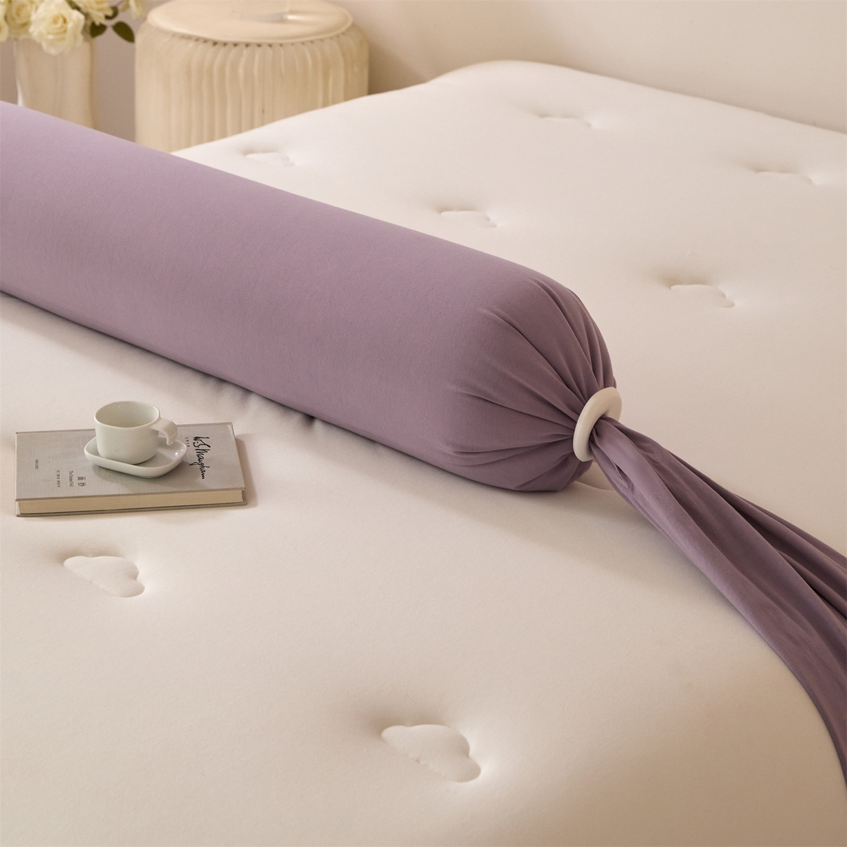 91家纺网 家纺一手货源 找家纺 头等舱 2025全棉氨纶针织A类孕妇 护腰 侧睡 靠垫 安抚枕 抱抱 夹腿多功能枕(空镜图）配包装 紫浦