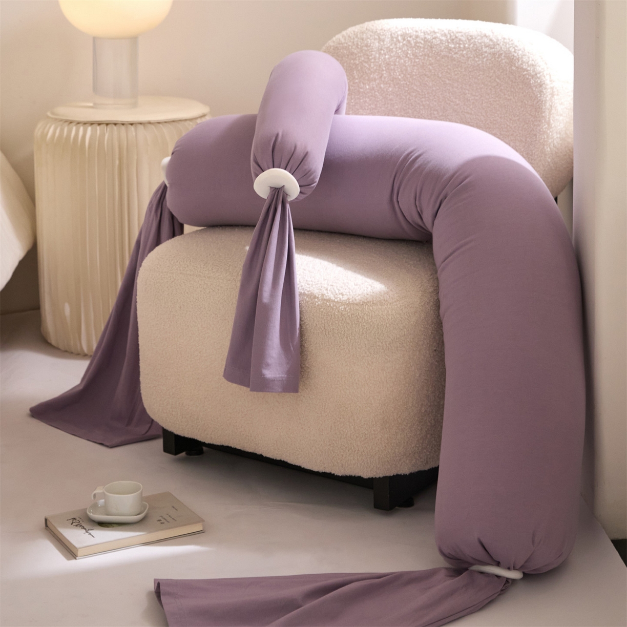 91家纺网 家纺一手货源 找家纺 头等舱 2025全棉氨纶针织A类孕妇 护腰 侧睡 靠垫 安抚枕 抱抱 夹腿多功能枕(空镜图）配包装 紫浦