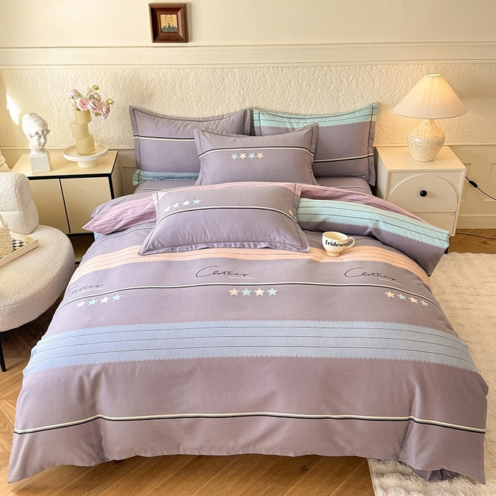 91家纺网 家纺一手货源 找家纺 （总）木易家居 2026新款全棉磨毛印花四件套