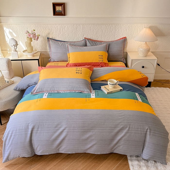 91家纺网 家纺一手货源 找家纺 （总）木易家居 2026新款全棉磨毛印花四件套