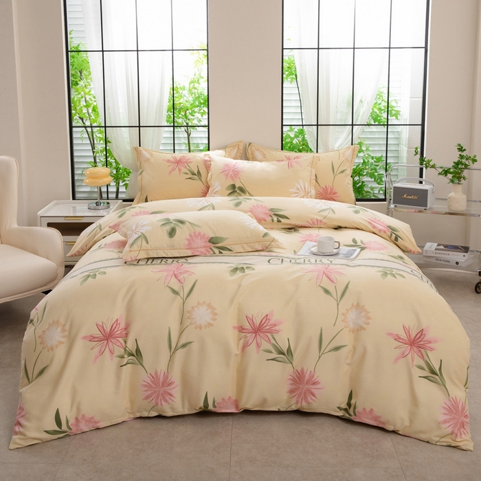 91家纺网 家纺一手货源 找家纺 （总）木易家居 2026新款全棉磨毛印花四件套