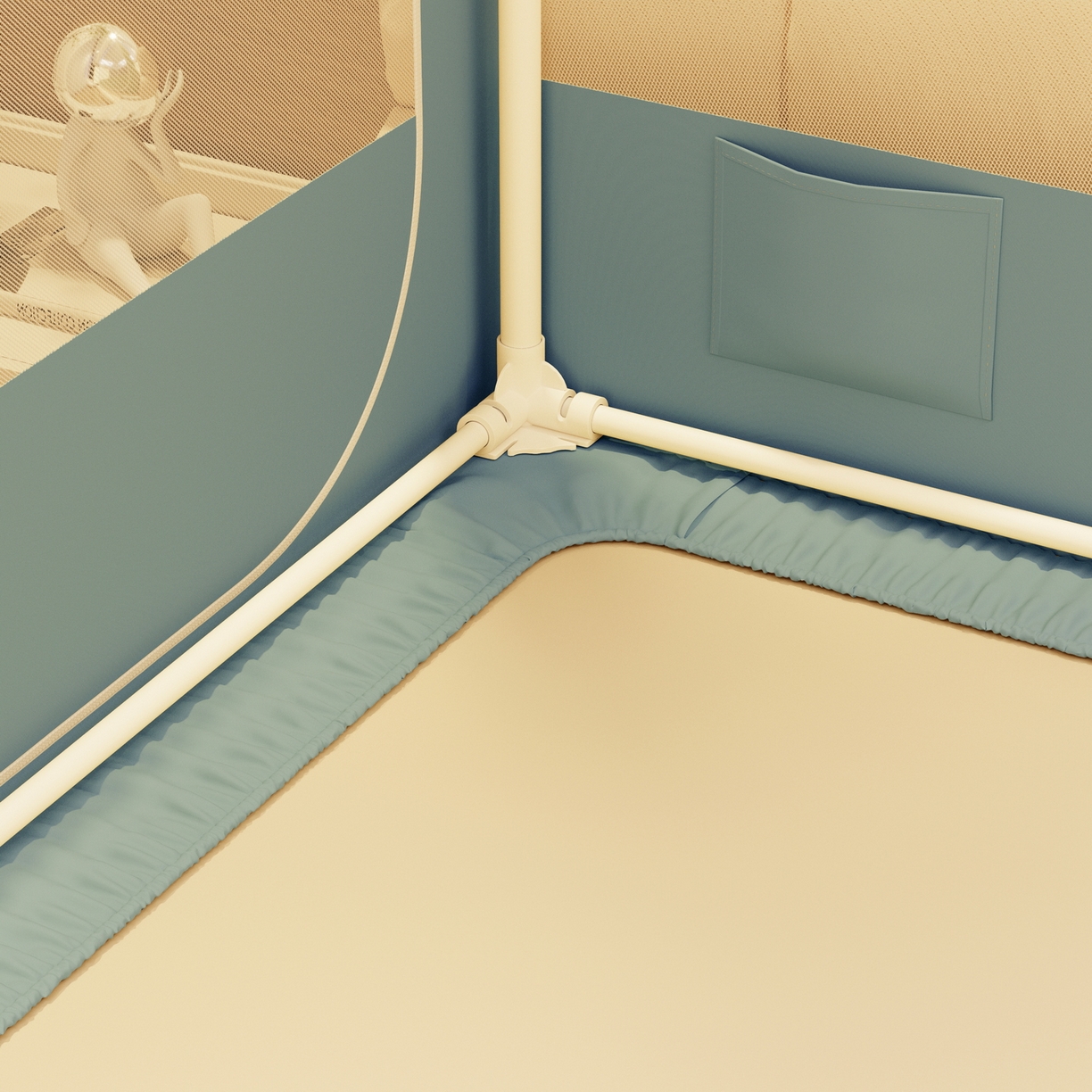 91家纺网 家纺一手货源 找家纺 （总）夏彩 2025新款蕾丝U型防摔坐床蚊帐-88630