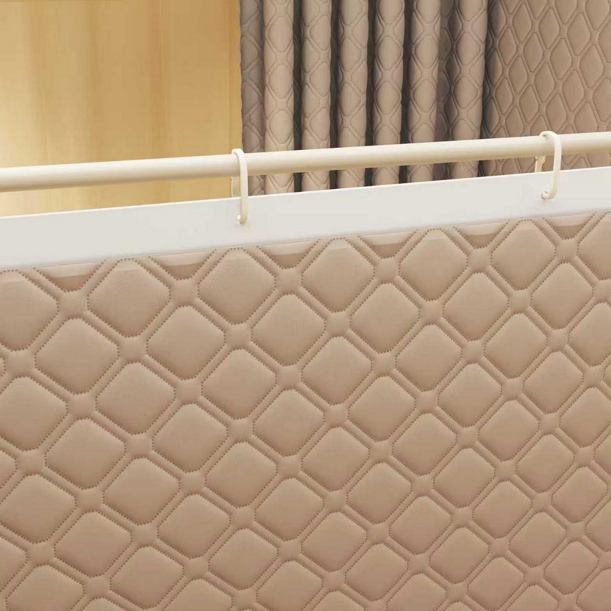 91家纺网 家纺一手货源 找家纺 夏彩 2025新款五面保暖坐床拉链四季款蚊帐-88631 香槟色